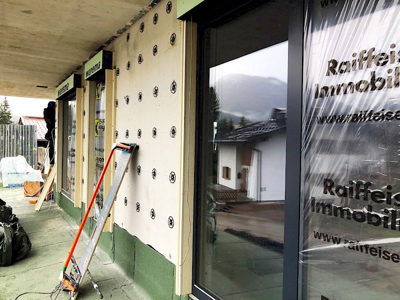 Simproflex Außenanwendung vor Fassadenfertigstellung